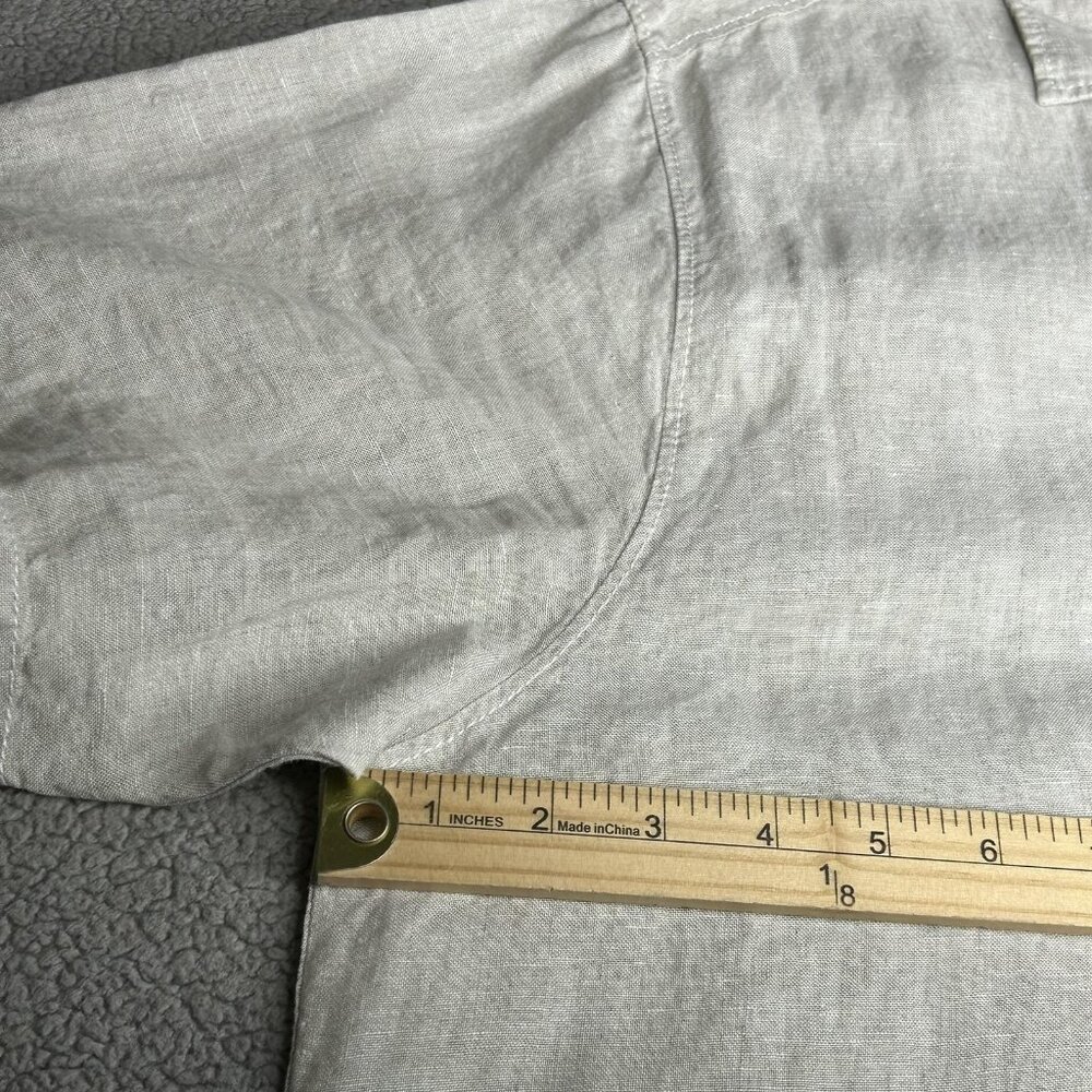 Tommy Bahama Shirt Mens L Beige Natural Linen Short Sleeve Button Up Camp Casual - Picture 7 of 11